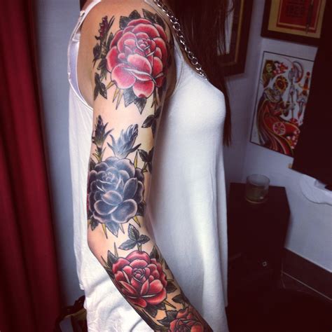Floral Girls Sleeve Best Tattoo Design Ideas