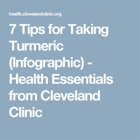 7 Tips For Taking Turmeric Infographic Health Essentials From