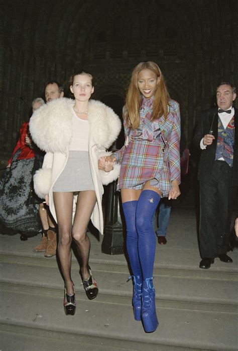 Kate Moss And Naomi Campbell At A London Fashion Week Party In 1993