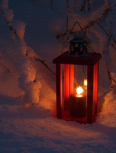 Red Lantern In Snow Lanterns Light In The Dark Candle Lanterns
