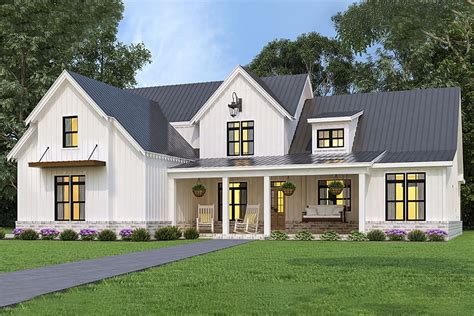 Plan 12320jl One Story Farmhouse Plan With Rear Wrap Around Porch And
