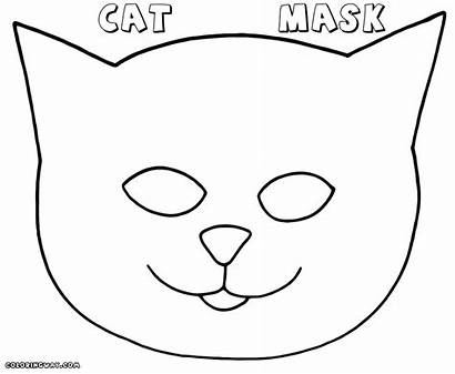 Mask Coloring Pages Cat Funny Colorings