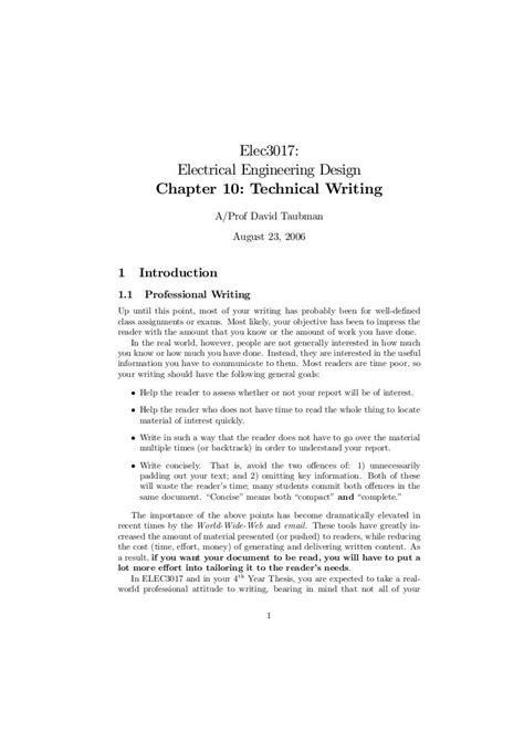 Technical Report Writing Samples Electrical Engineering Electrical