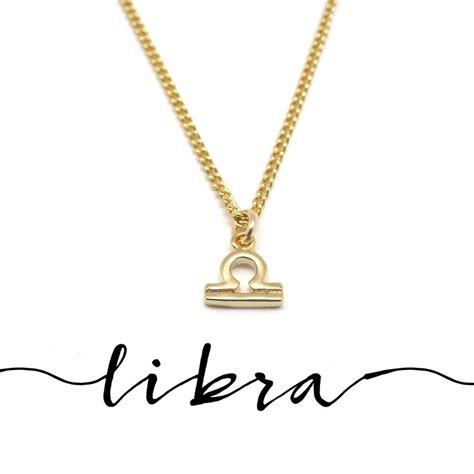 Gold Libra Jewelry Dainty Libra Necklace Small Libra Etsy