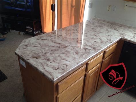 This Countertop Was Coated With A Leggari Products Diy Metallic Epoxy