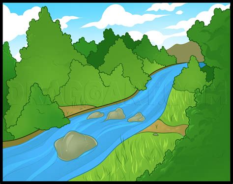 How To Draw A River Step By Step Drawing Guide By Dawn Dragoart