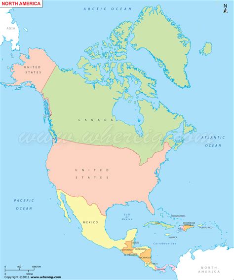 30 North American Countries Map Maps Online For You
