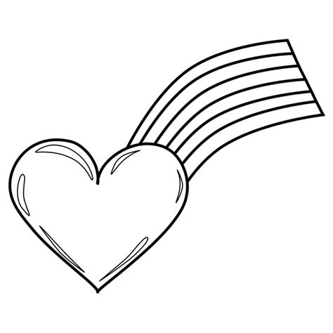 Outline Coloring Heart With Rainbow 8944379 Vector Art At Vecteezy