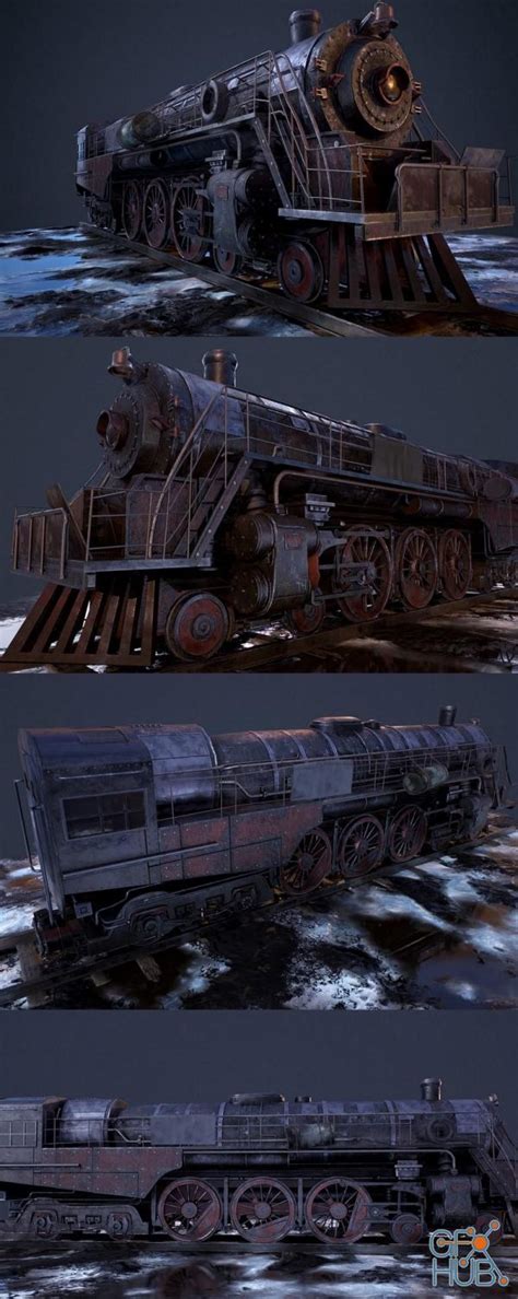 3d Model Post Apocalyptic Berkshire Steam Locomotive Pbr Gfx Hub