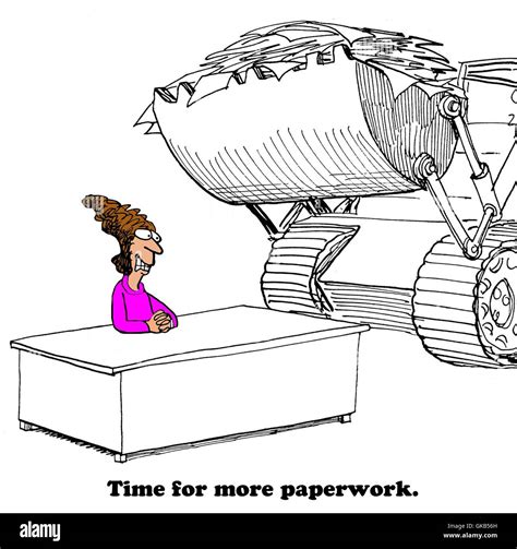 Business Cartoon About Too Much Paperwork Stock Photo Royalty Free