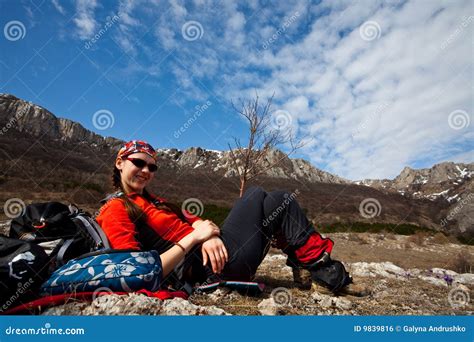 Girl In Hike Stock Photo Image Of Outdoor Trek Mountain 9839816