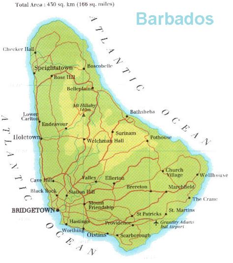 Barbados Mapas Geográficos de Barbados