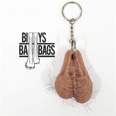 Hairy Silicone Testicle Ballsack Nuts Keyring Keychain By Billysballbags Amazon Co Uk