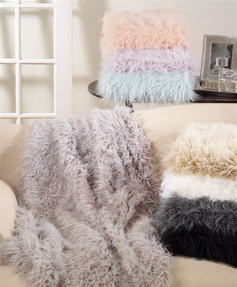 Faux Mongolian Fur Throw 16500 Peach Tree Designs