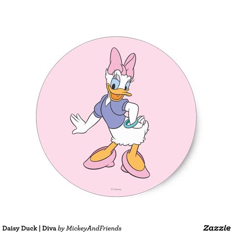 Daisy Duck Diva Classic Round Sticker Zazzle Daisy Duck Party