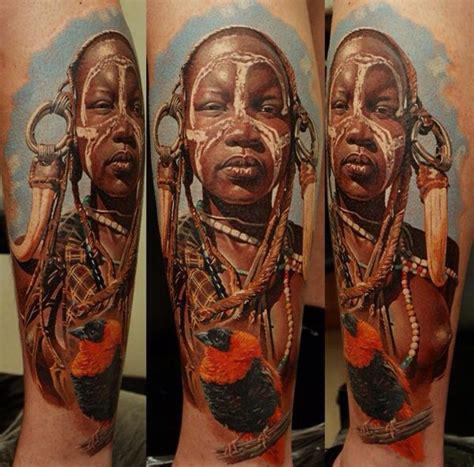 Tattoo Mural Of African Warrior Xoxo Africa Tattoos African