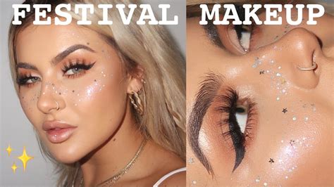 Festival Makeup Tutorial Glitter Freckles Jamie Genevieve Youtube