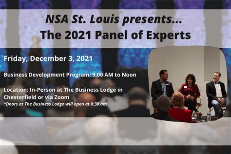 Dec 3 2021 Panel Of Experts Nsa Stl St Louis