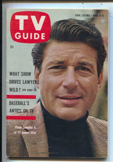 Tv Guide 491960 77 Sunset Strip Efrem Zimbalist Jr Cover And Story
