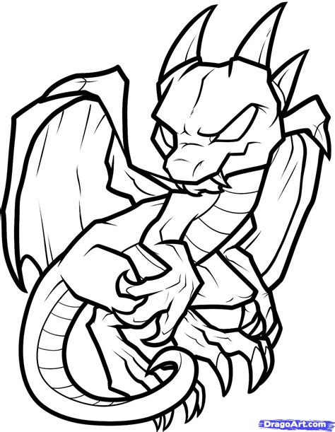 The little dragon throwing fire. Baby dragon coloring pages to download and print for free