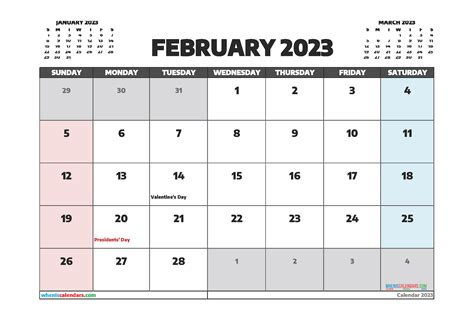 Editable February Calendar 2023