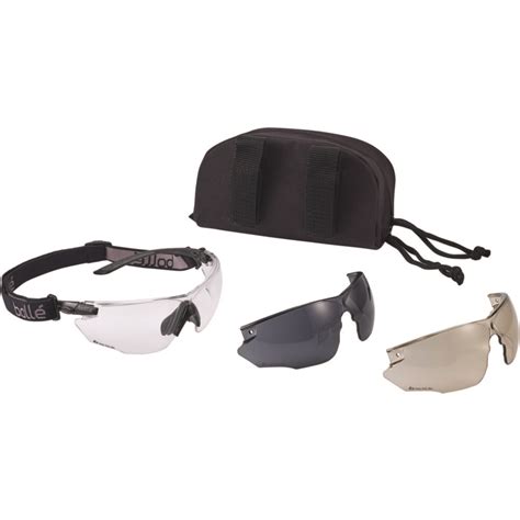 Bolle Tactical Combat Kit Black Frame Ballistic Safety Glasses Protecta Vision Australia