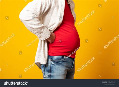 Fat Man Big Belly Diet Stock Photo 1954097134 Shutterstock