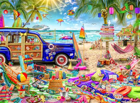 Beach Vacation 1000 Pieces Buffalo Games Puzzle Warehouse Beach Vacation Larger Piece
