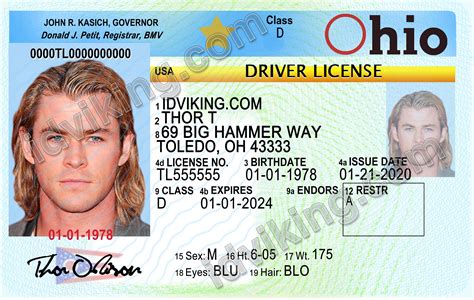 Ohio Oh Drivers License Psd Template Download