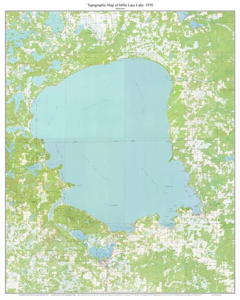 Mille Lacs Lake 1970 Custom Usgs Old Topo Map Minnesota Mille