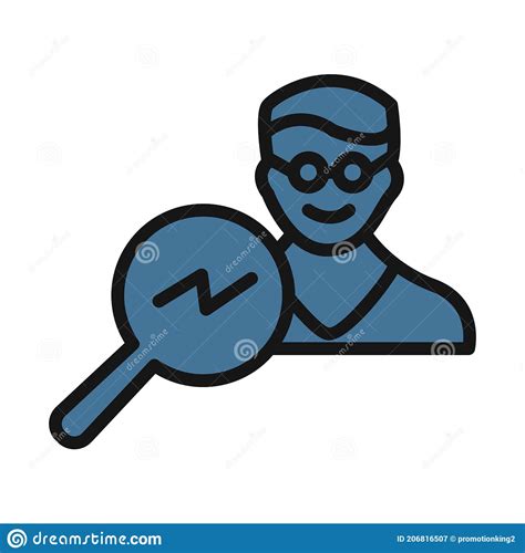 Search Man Avatar Searching Line Isolated Vector Icon Can Be Easily