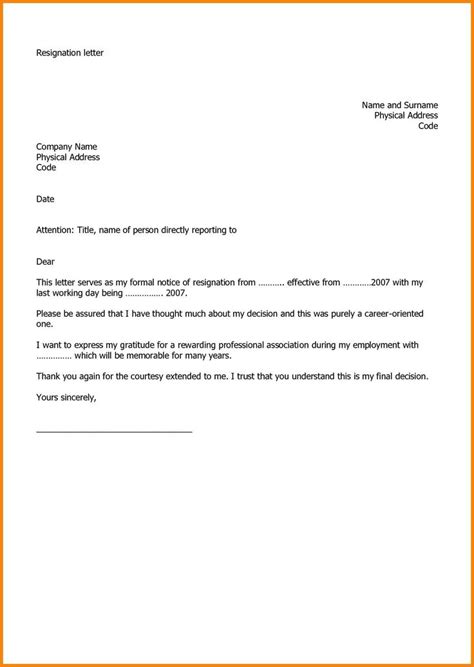Leave You Job With Outstanding Resignation Letter Template Job Letter