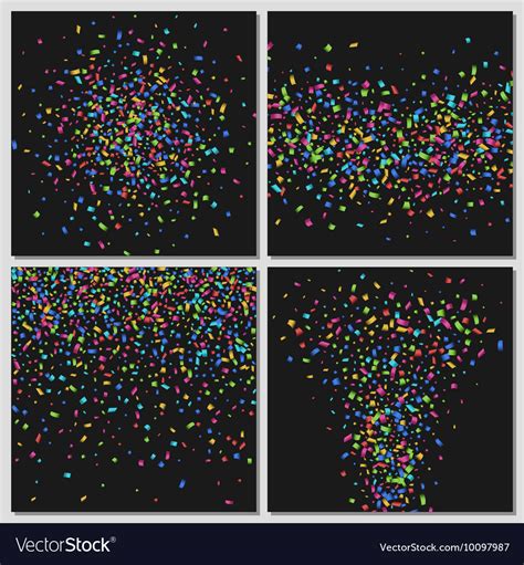 confetti isolated on black background royalty free vector