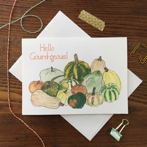 Decorative Gourd Card Fall Gourds Pun Card Blank Card Etsy