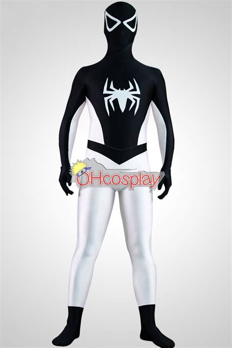 Marvel Costumes Spiderman Black And White Cosplay Costume