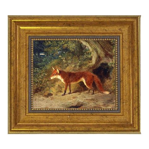 Show Variant Fox And Feathers Framed Oil Painting Print On Canvas In