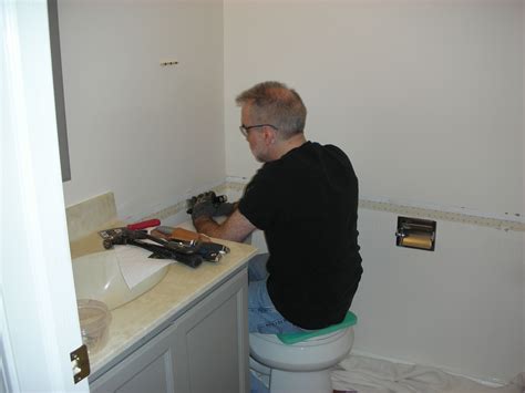 End piece of chair rail #chairrail. Removing the much-hated chair rail | Powder room remodel ...