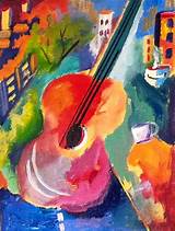 Painted Guitar Art Images
