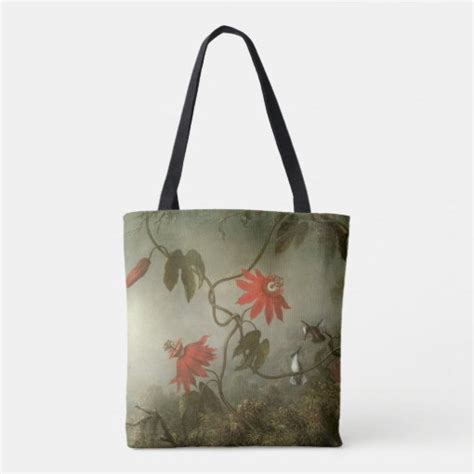 Passion Flowers And Hummingbirds By Martin J Heade Tote Bag Zazzle