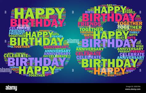 Happy 58th Birthday Word Cloud Colorful Concept Stock Photo Alamy