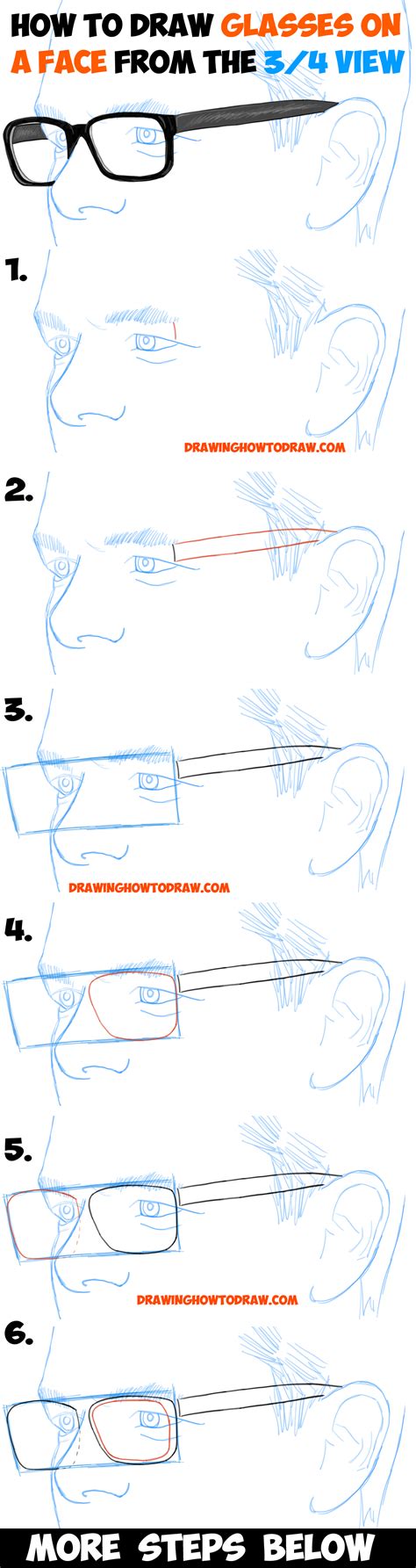 How To Draw Glasses On A Persons Face From All Angles