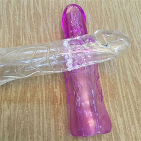 Crystal Silicone Penis Extender Enlarger Sleeve Condom Delay Ejaculation For Men EBay