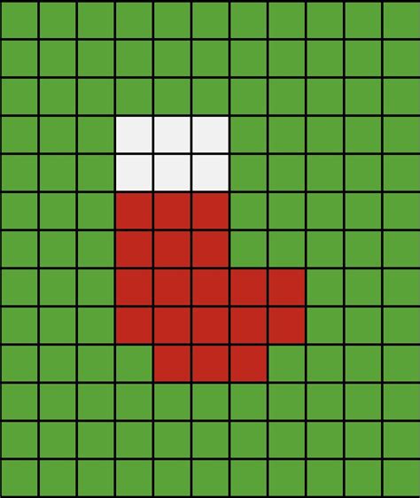 Christmas Stocking Small Pixel Art Easy Pixel Art Pixel Art Pixel