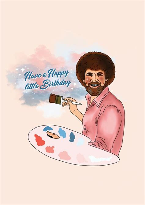 Bob Ross The Joy Of Painting Birthday Card Thortful