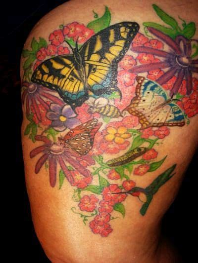 Garden Of Butterflies Tattoo Picture