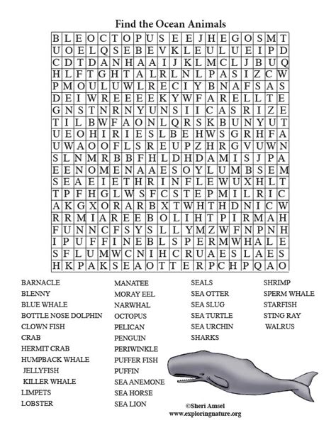 Animal Animal Word Search Printable Pdf