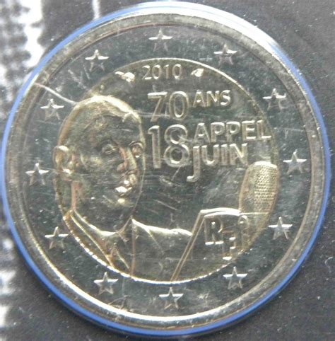 France 2 Euro Coin 70th Anniversary Of The Appeal Of 18 June 1940