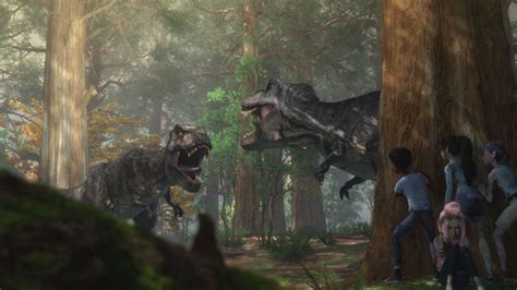 T Rex Vs T Rex In Jurassic World Camp Cretaceous Season 4 Syfy Wire