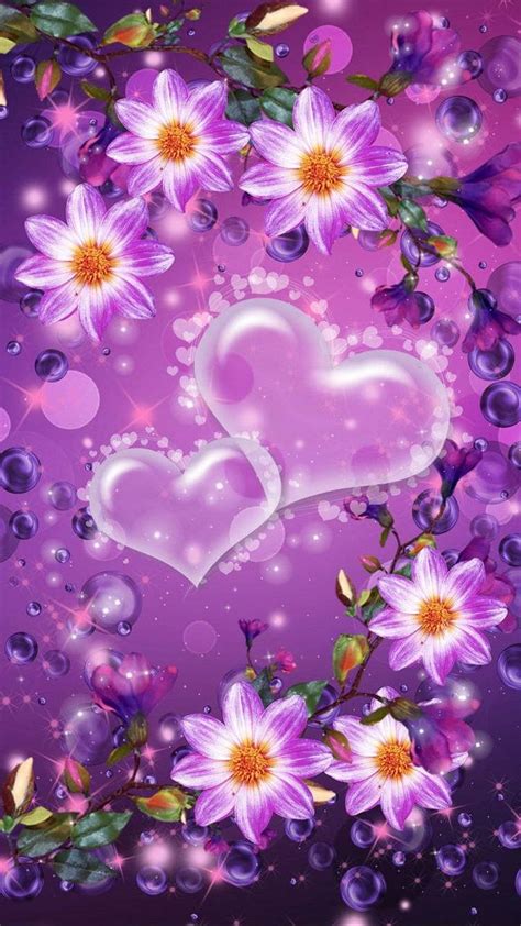 720p Free Download Love Flower Flower Love Hearts Neon Hd Phone