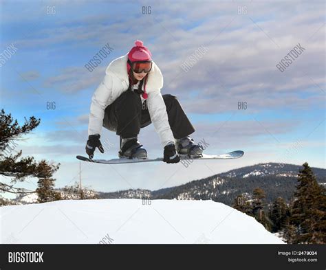Girl Snowboarding Image And Photo Free Trial Bigstock